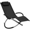 Image de Chaise longue pour enfants - VIDAXL - Noir - Pliable - Acier enduit de poudre et textilène