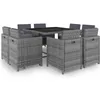 Image de vidaXL Ensemble à manger dextérieur avec coussins 9pcs résine tressée 46375