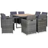 Image de vidaXL Salon de jardin 9 pcs avec coussins Résine tressée Anthracite