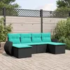 Image de vidaXL Ensemble à manger dextérieur 11 pcs coussins poly rotin noir 46379