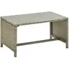 Image de Table Basse Beige 70x40x38 Cm Résine Tressée Vidaxl