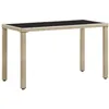 Image de Table De Jardin Beige 123x60x74 Cm Résine Tressée Vidaxl