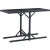 Image de Table De Jardin Noir 110x53x72 Cm Verre Et Résine Tressée Vidaxl