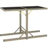 Image de Table De Jardin Beige 110x53x72 Cm Verre Et Résine Tressée Vidaxl