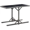 Image de Table De Jardin Anthracite 110x53x72 Cm Verre Et Résine Tressée Vidaxl