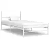Image de Cadre De Lit Sans Matelas Blanc Métal 100x200 Cm Vidaxl