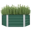 Image de vidaXL Jardinière 129 x 129 x 45 cm cm Acier galvanisé Vert 47015
