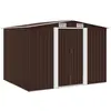 Image de Abri De Stockage Pour Jardin Marron 257x205x178 Cm Acier Vidaxl