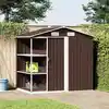 Image de Abri De Jardin Avec Étagère Marron 205x130x183 Cm Fer Vidaxl