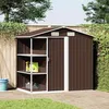 Image de vidaXL Abri de Jardin avec Etagère Cabine de Stockage Remise à Outils Abri de Rangement Hangar Cour Extérieur Marron 47105