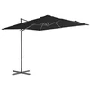 Image de Parasol De Jardin En Porte-à-faux Avec Mât En Acier Noir Vidaxl