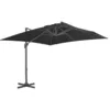 Image de Parasol De Jardin En Porte-à-faux Avec Mât En Aluminium Noir Vidaxl