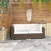 Image de Chaises D'angles Lot De 2 Avec Coussins Résine Tressée Marron Vidaxl