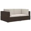 Image de vidaXL Chaises dangles 2 pcs avec coussins Résine tressée Marron