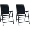 Image de Chaises De Jardin Pliables Lot De 2 Textilène Noir Vidaxl