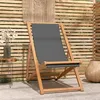Image de Chaise De Plage Pliable Bois De Teck Solide Gris Vidaxl