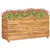 Image de vidaXL Lit surélevé 100x40x55 cm Bois massif de teck et acier 47425