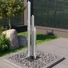 Image de vidaXL Fontaine de Jardin Fontaine de Terrasse Décorative avec Base en Plastique Patio Extérieur Argenté 48x34x153 cm Acier 48092