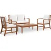 Image de vidaXL Salon de jardin avec coussins 4 pcs Bois dacacia solide 47283