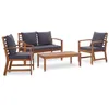 Image de vidaXL Salon de jardin 4 pcs avec coussins Bois dacacia solide