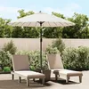 Image de Parasol D'extérieur Et Mât Avec Aluminium 270 Cm Blanc Sable Vidaxl