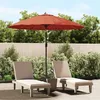 Image de Parasol D'extérieur Et Mât Avec Aluminium 270 Cm Terre Cuite Vidaxl