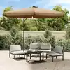 Image de Parasol De Jardin Avec Mât En Acier 300 Cm Taupe Vidaxl