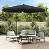 Image de Parasol De Jardin Avec Mât En Acier 300 Cm Noir Vidaxl