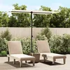Image de Parasol De Jardin Avec Mât En Aluminium 180x110 Cm Blanc Sable Vidaxl