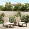 Image de Parasol De Jardin Avec Mât En Aluminium 180x110 Cm Taupe Vidaxl