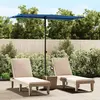 Image de Parasol De Jardin Avec Mât En Aluminium 180x110 Cm Bleu Azuré Vidaxl