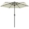 Image de Parasol De Jardin Et Lumières Led Mât En Aluminium Blanc Sable Vidaxl
