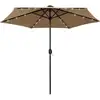 Image de Parasol De Jardin Avec Lumières Led Et Mât En Aluminium Taupe Vidaxl