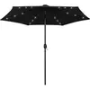Image de Parasol De Jardin Avec Lumières Led Et Mât En Aluminium Noir Vidaxl