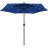 Image de Parasol De Jardin Et Lumières Led Mât En Aluminium Bleu Azuré Vidaxl