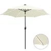 Image de Parasol De Jardin Et Lumières Led Mât En Aluminium Blanc Sable Vidaxl