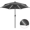Image de Parasol De Jardin Et Lumières Led Mât En Aluminium Anthracite Vidaxl