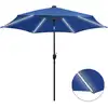 Image de Parasol De Jardin Et Lumières Led Mât En Aluminium Bleu Azuré Vidaxl