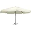 Image de Parasol De Jardin Avec Mât En Aluminium 600 Cm Blanc Sable Vidaxl