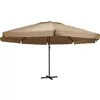 Image de Parasol De Jardin Avec Mât En Aluminium 600 Cm Taupe Vidaxl