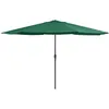 Image de Parasol De Jardin Avec Mât En Métal 390 Cm Vert Vidaxl