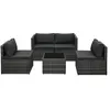 Image de vidaXL Salon de jardin 5 pcs avec coussins Résine tressée Gris 48148