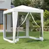 Image de Tente De Réception Avec 4 Parois Latérales En Maille 2x2m Blanc Vidaxl