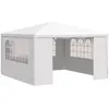 Image de Tente De Réception Avec Parois Latérales 4x4 M Blanc 90 G/m² Vidaxl
