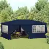 Image de Tente De Réception Avec Parois Latérales 4x6 M Bleu 90 G/m² Vidaxl
