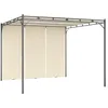 Image de vidaXL Belvédère de jardin avec rideau latéral 3x3x225 m Crème