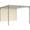 Image de Belvédère De Jardin Avec Rideau Latéral 4x3x2,25 M Crème Vidaxl
