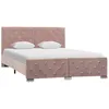 Image de Cadre De Lit Sans Matelas Rose Velours 140x200 Cm Vidaxl