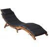Image de vidaXL Chaise longue avec coussin Bois dacacia solide Gris foncé