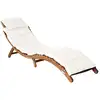 Image de Chaises Longues Crème Bois D'acacia Massif Vidaxl